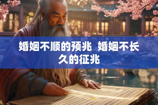 婚姻不顺的预兆  婚姻不长久的征兆