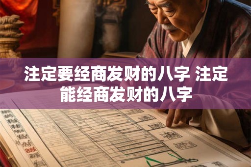 注定要经商发财的八字 注定能经商发财的八字