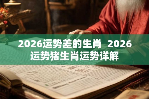 2026运势差的生肖  2026运势猪生肖运势详解