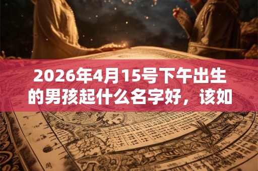 2026年4月15号下午出生的男孩起什么名字好，该如何取名？
