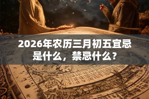2026年农历三月初五宜忌是什么，禁忌什么？