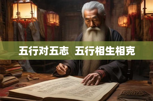 五行对五志  五行相生相克
