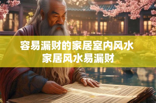 容易漏财的家居室内风水 家居风水易漏财
