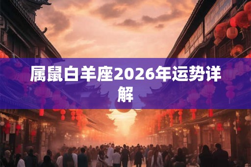 属鼠白羊座2026年运势详解