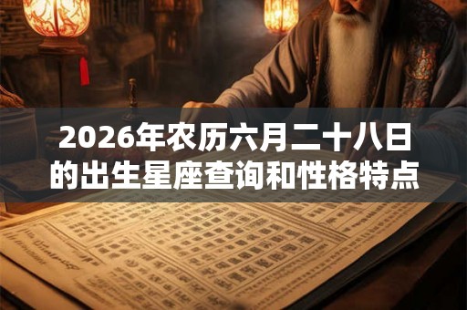 2026年农历六月二十八日的出生星座查询和性格特点介绍