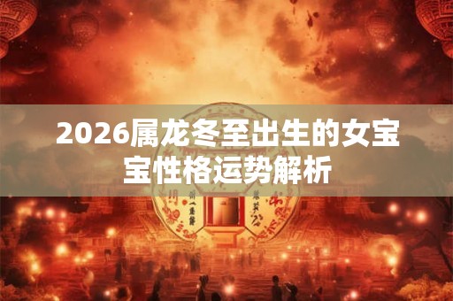 2026属龙冬至出生的女宝宝性格运势解析