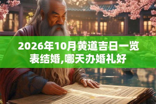 2026年10月黄道吉日一览表结婚,哪天办婚礼好