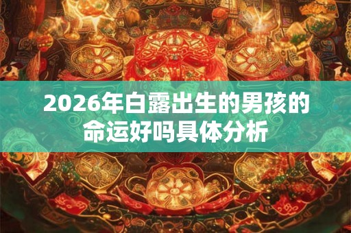 2026年白露出生的男孩的命运好吗具体分析