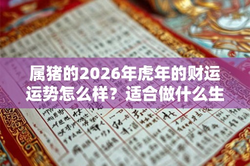 属猪的2026年虎年的财运运势怎么样？适合做什么生意？