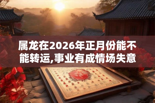 属龙在2026年正月份能不能转运,事业有成情场失意