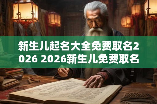 新生儿起名大全免费取名2026 2026新生儿免费取名全攻略