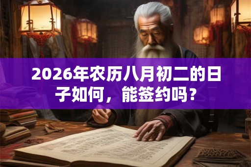 2026年农历八月初二的日子如何，能签约吗？