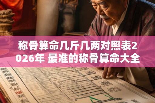 称骨算命几斤几两对照表2026年 最准的称骨算命大全