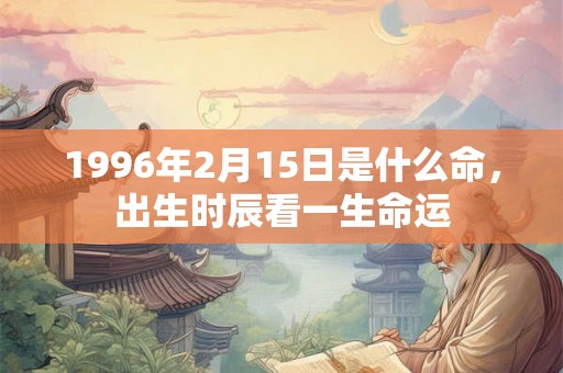 1996年2月15日是什么命，出生时辰看一生命运
