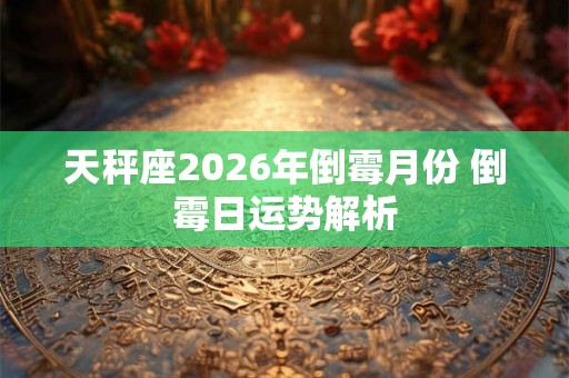 天秤座2026年倒霉月份 倒霉日运势解析 天秤座2026年倒霉月份 倒霉日运势解析