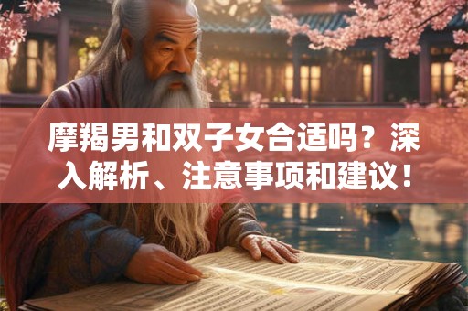 摩羯男和双子女合适吗？深入解析、注意事项和建议！