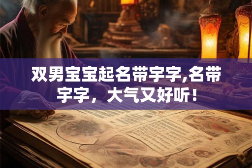 双男宝宝起名带宇字,名带宇字，大气又好听！