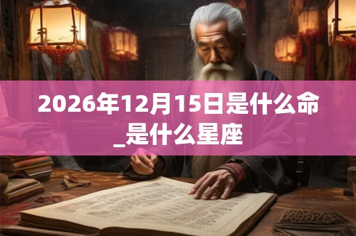2026年12月15日是什么命_是什么星座