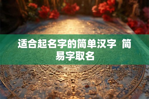 适合起名字的简单汉字 简易字取名 适合起名字的简单汉字 简易字取名