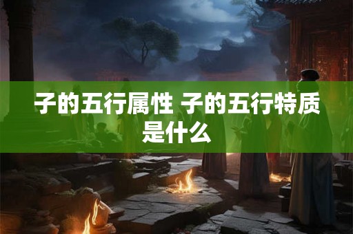 子的五行属性 子的五行特质是什么 子的五行属性 子的五行特质是什么