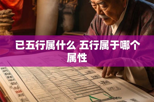 已五行属什么 五行属于哪个属性