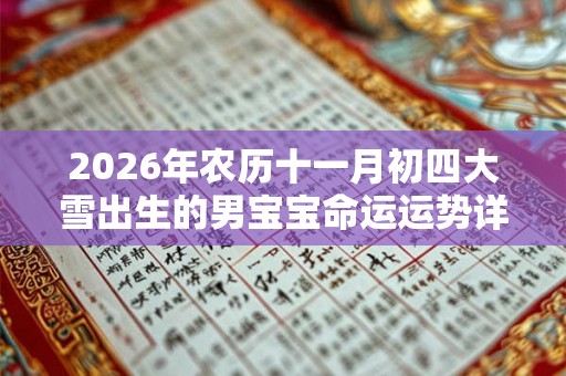 2026年农历十一月初四大雪出生的男宝宝命运运势详解 2026年农历十一月初四大雪出生的男宝宝命运运势详解
