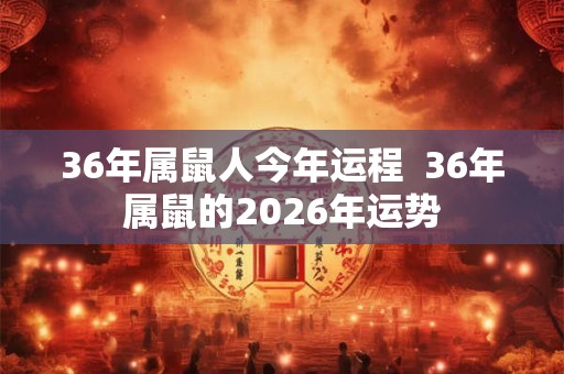 36年属鼠人今年运程 36年属鼠的2026年运势 36年属鼠人今年运程 36年属鼠的2026年运势