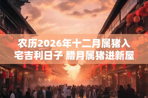 农历2026年十二月属猪入宅吉利日子 腊月属猪进新屋吉日