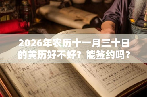 2026年农历十一月三十日的黄历好不好？能签约吗？