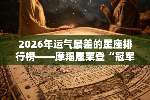 2026年运气最差的星座排行榜——摩羯座荣登“冠军”！
