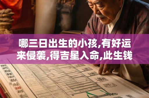 哪三日出生的小孩,有好运来侵袭,得吉星入命,此生钱财有所发!