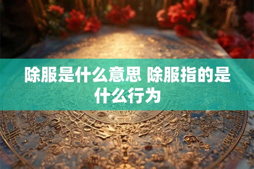除服是什么意思 除服指的是什么行为