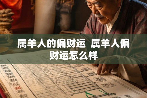 属羊人的偏财运  属羊人偏财运怎么样