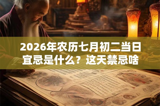 2026年农历七月初二当日宜忌是什么？这天禁忌啥