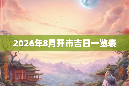 2026年8月开市吉日一览表