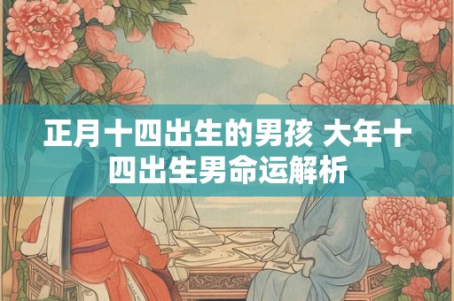 正月十四出生的男孩 大年十四出生男命运解析