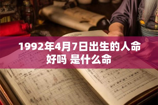 1992年4月7日出生的人命好吗 是什么命