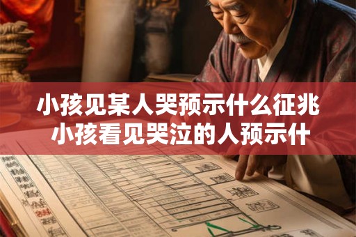 小孩见某人哭预示什么征兆 小孩看见哭泣的人预示什么