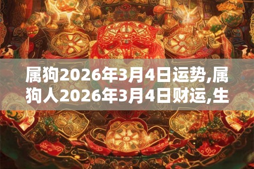属狗2026年3月4日运势,属狗人2026年3月4日财运,生肖狗2026年3月4日运势