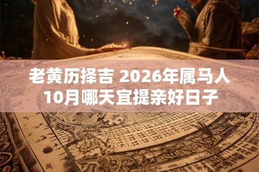 老黄历择吉 2026年属马人10月哪天宜提亲好日子 老黄历择吉 2026年属马人10月哪天宜提亲好日子