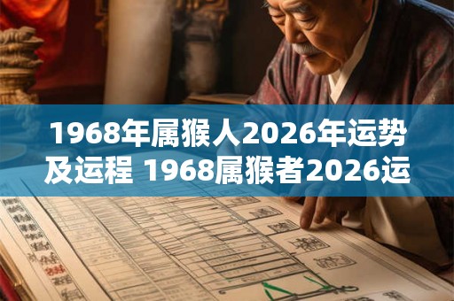1968年属猴人2026年运势及运程 1968属猴者2026运势如何