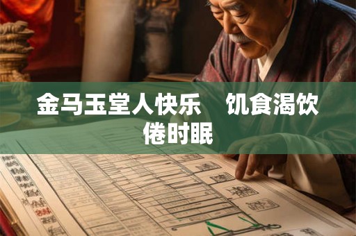 金马玉堂人快乐 饥食渴饮倦时眠 金马玉堂人快乐 饥食渴饮倦时眠