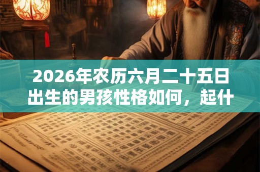 2026年农历六月二十五日出生的男孩性格如何，起什么名字吉利？