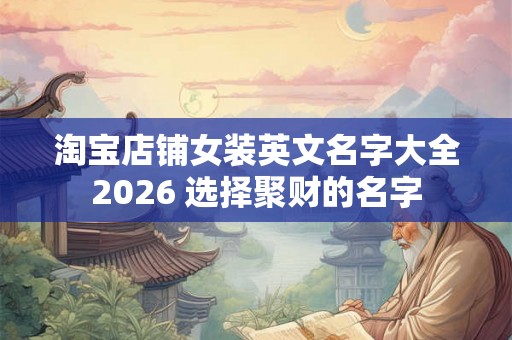 淘宝店铺女装英文名字大全2026 选择聚财的名字