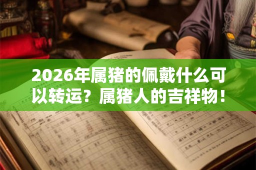 2026年属猪的佩戴什么可以转运？属猪人的吉祥物！