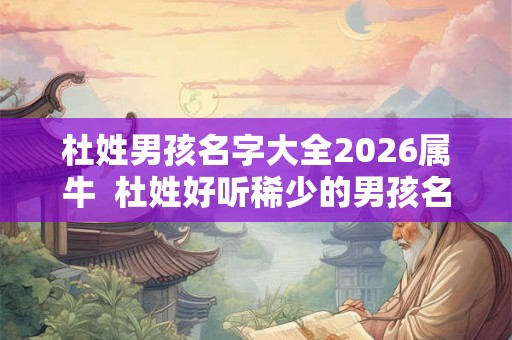 杜姓男孩名字大全2026属牛  杜姓好听稀少的男孩名字