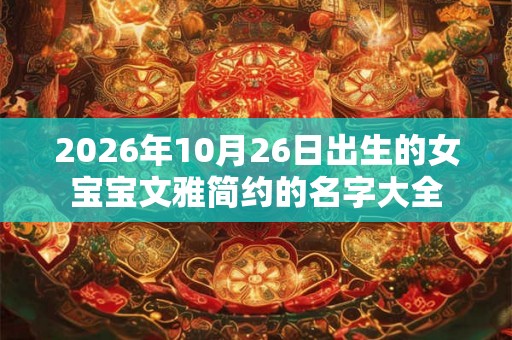 2026年10月26日出生的女宝宝文雅简约的名字大全