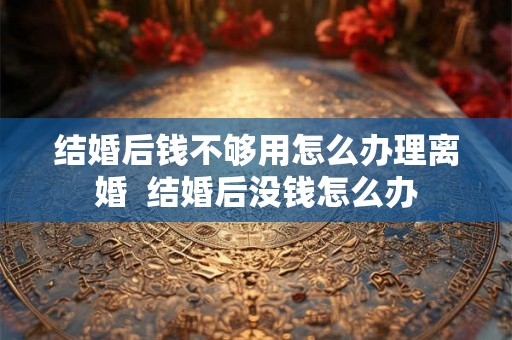 结婚后钱不够用怎么办理离婚  结婚后没钱怎么办
