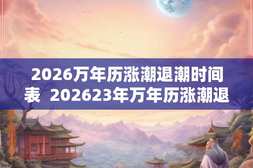 2026万年历涨潮退潮时间表  202623年万年历涨潮退潮时间表