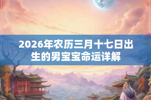 2026年农历三月十七日出生的男宝宝命运详解